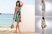 Vestido estampado sin mangas