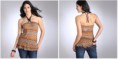 Camiseta contorno del cuello tipo bisutería, estampado étnico