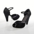 Zapatos salomé piel vuelta puntera abierta y tacón